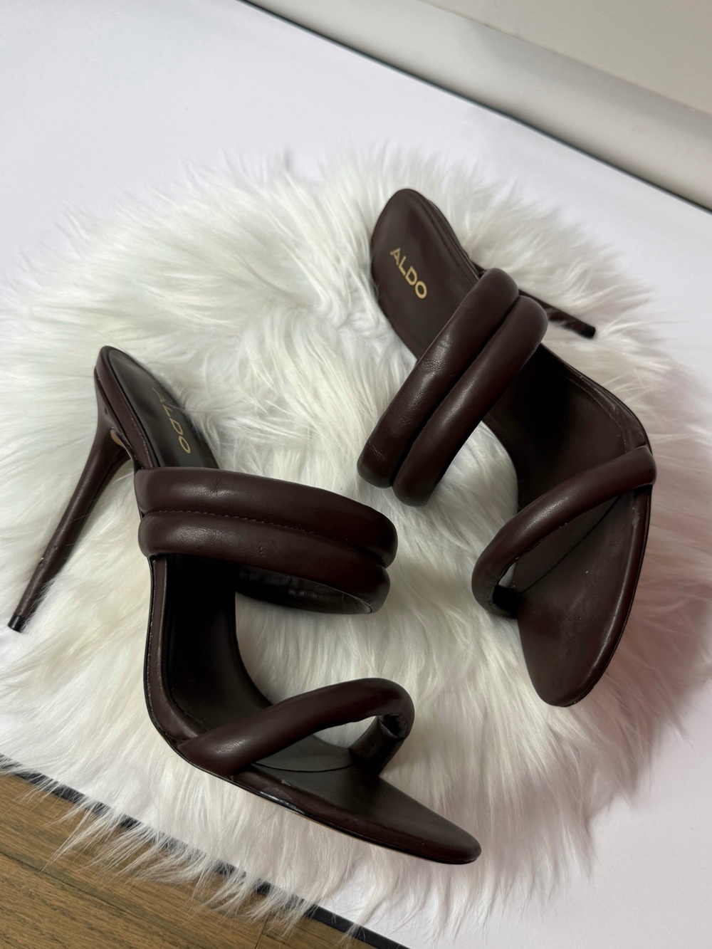 ALDO Women's Brown Padded-Strap Heels Sandals Size 7.5-8 Used Great Condition - Picture 2 of 8